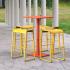 Table de restauration haute en aluminium avec pied colonne pour un usage extérieur - Gamme Bimini haut- France bureau	