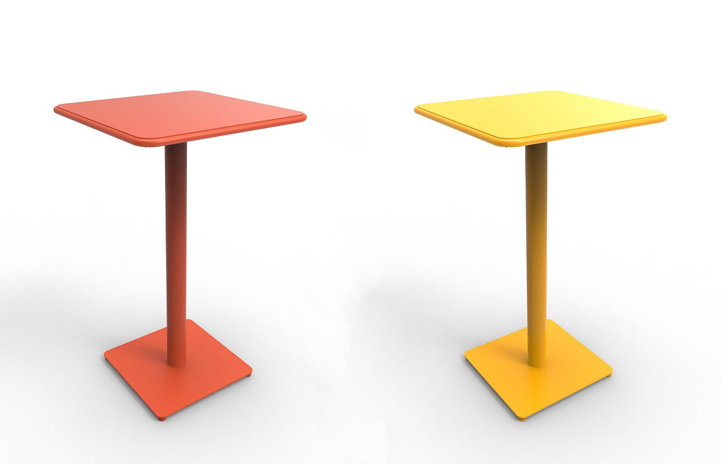 Table de restauration haute en aluminium avec pied colonne pour un usage extérieur - Gamme Bimini haut- France bureau	