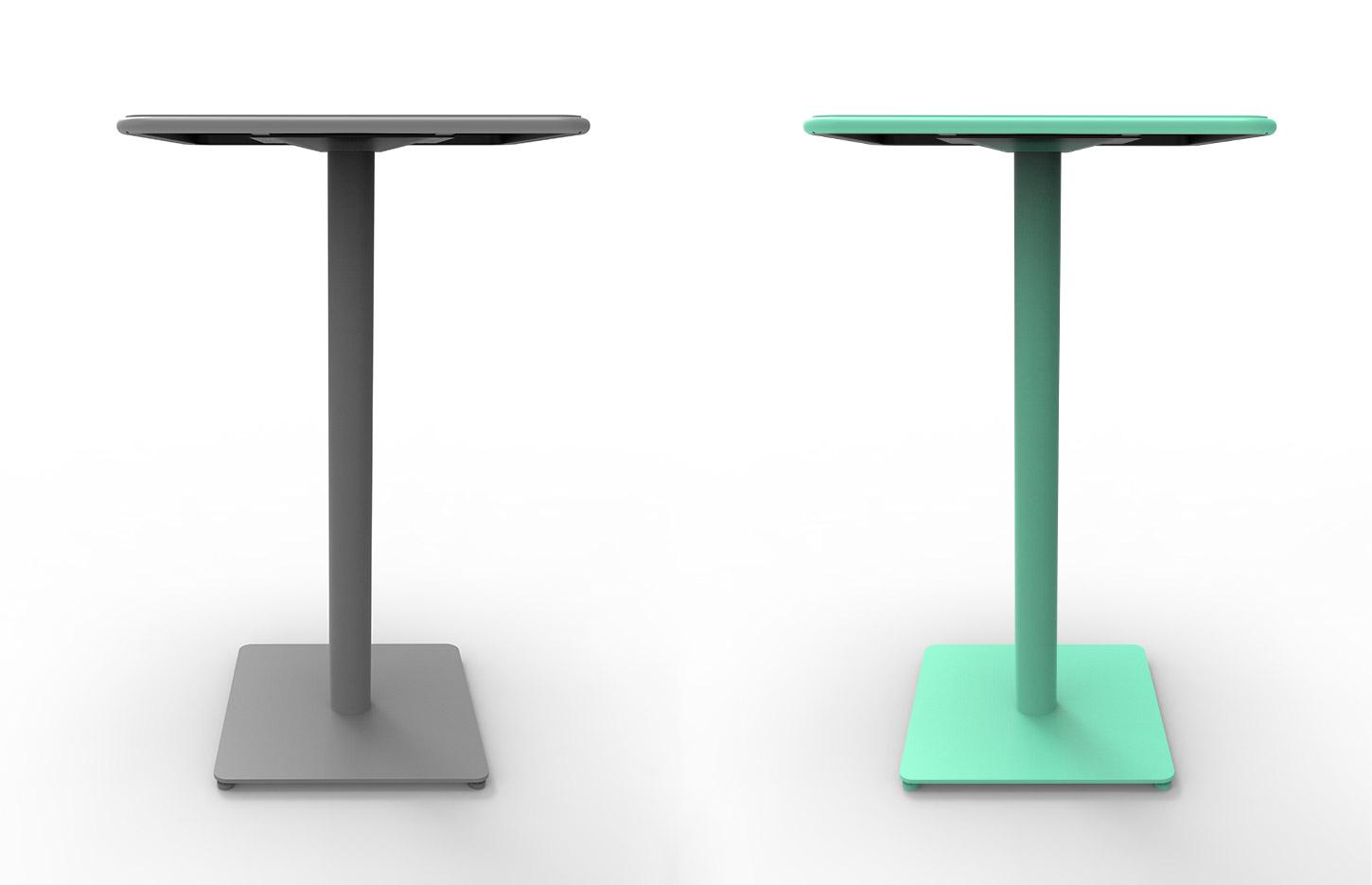 Table de restauration haute en aluminium avec pied colonne pour un usage extérieur - Gamme Bimini haut- France bureau	