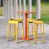 Tabouret extérieur en aluminium léger avec repose pieds - Gamme Saona tabouret - France Bureau	