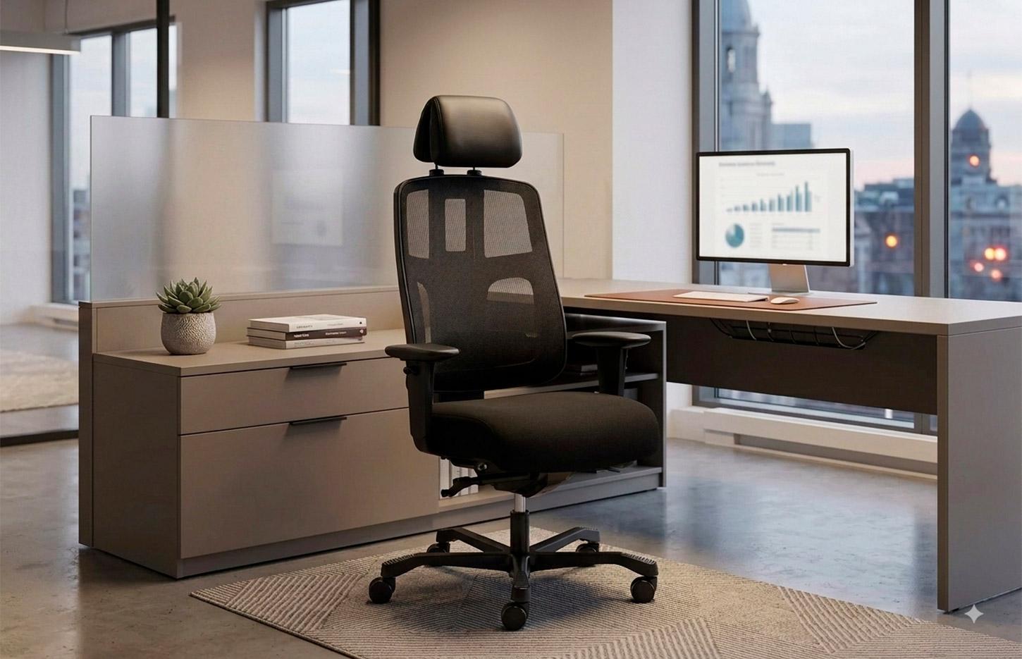 Siège ergonomique renforcé conçu pour utilisation 24/24 et jusqu\'à 200kg - Gamme Calabre - France bureau