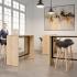 Tabouret haut pieds bois coque ABS moulé, gamme Canche - France Bureau