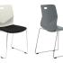 Chaise version pieds traineau avec coque polypro 3 coloris et coussin d\'assise en option - Gamme Candella - France Bureau