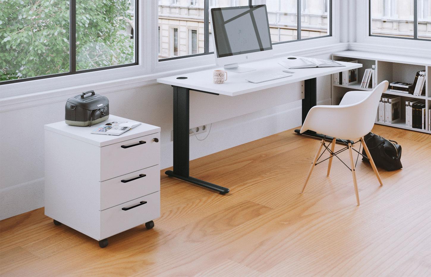 en.casa] Casier de Bureau Métallique Armoire à 2 Portes Meuble de