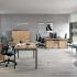 Bureau open-space modulable plateau mélaminé et pieds métal, gamme Codos -  France Bureau