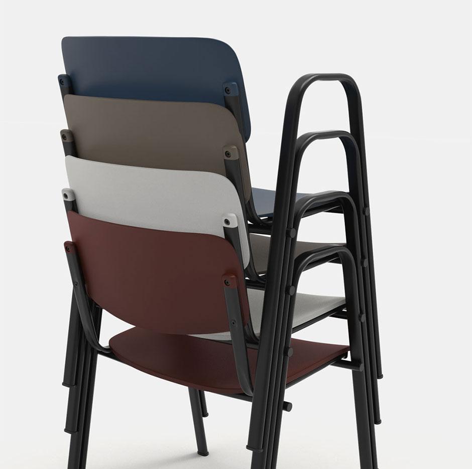 Chaise de réunion en polypropylène avec accoudoirs - Gamme Cofio Meet - France Bureau