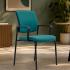 Chaise rembourrée en tissu bleu paon avec accoudoirs - Gamme Colérin - France Bureau