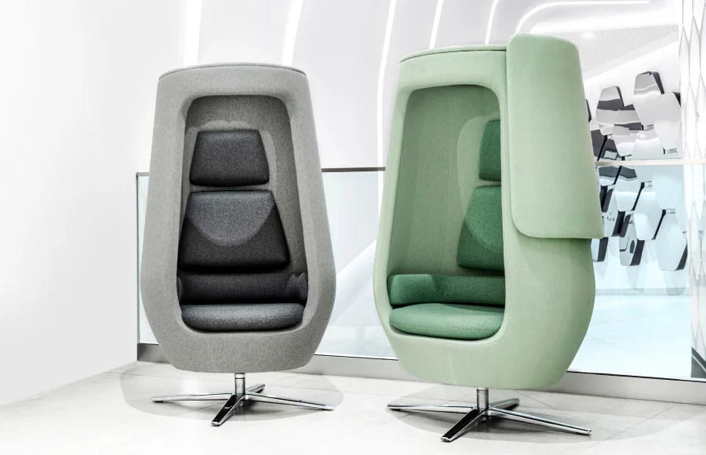 Fauteuil acoustique en laine avec port USB, gamme Colorado, France Bureau