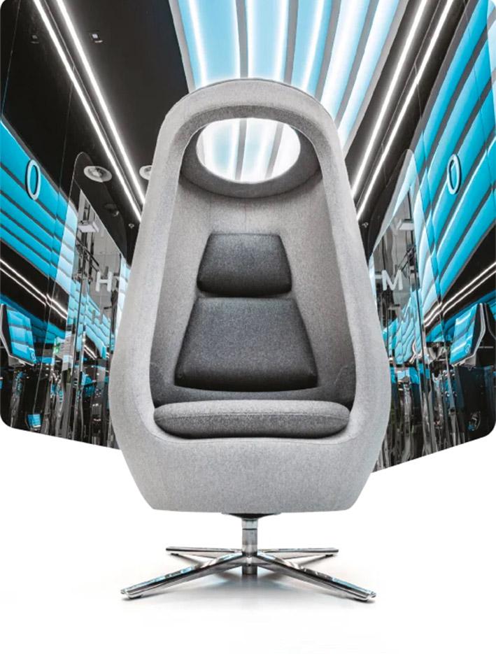 Fauteuil acoustique en laine avec port USB, gamme Colorado, France Bureau