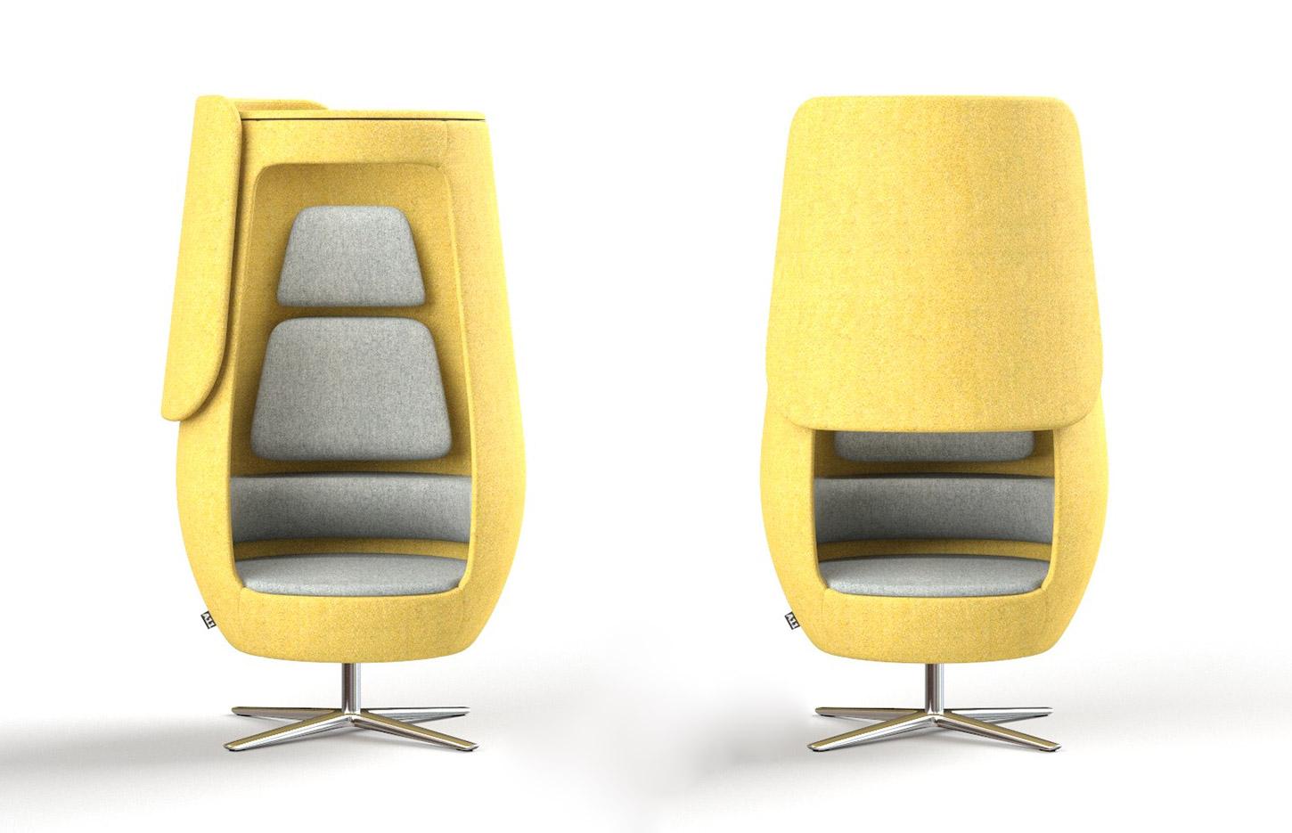 Fauteuil acoustique en laine avec port USB, gamme Colorado, France Bureau