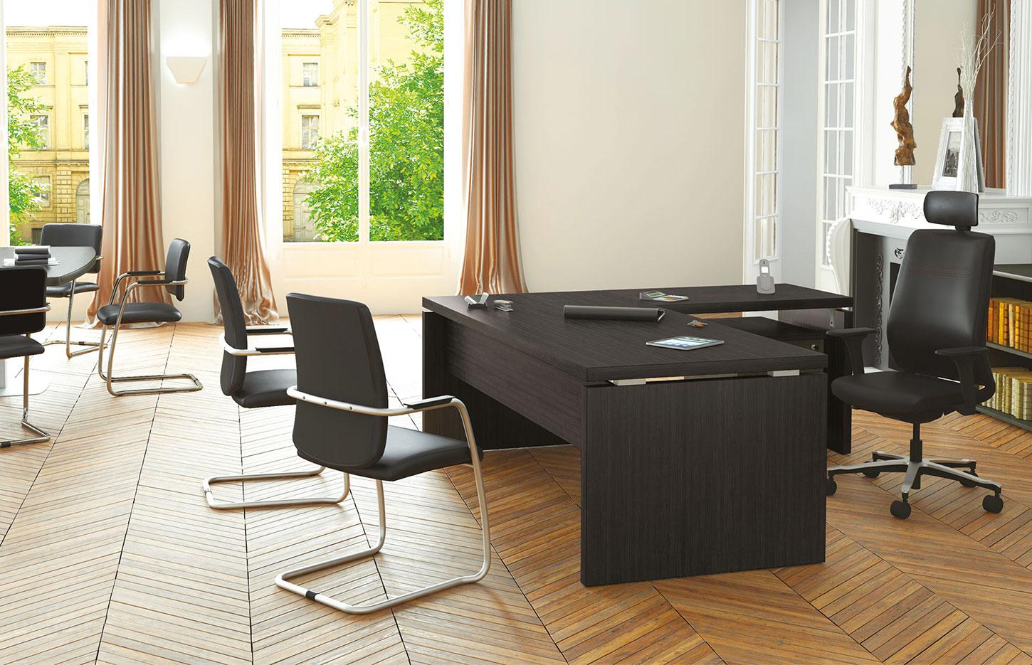 Bureau direction finition bois moderne, Fabrication Française, gamme Condor - France Bureau