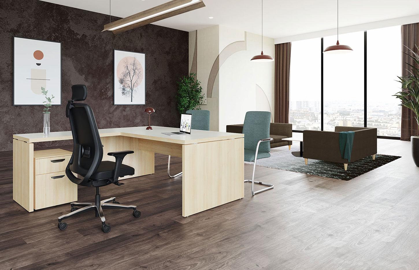 Bureau direction finition bois moderne, Fabrication Française, gamme Condor - France Bureau