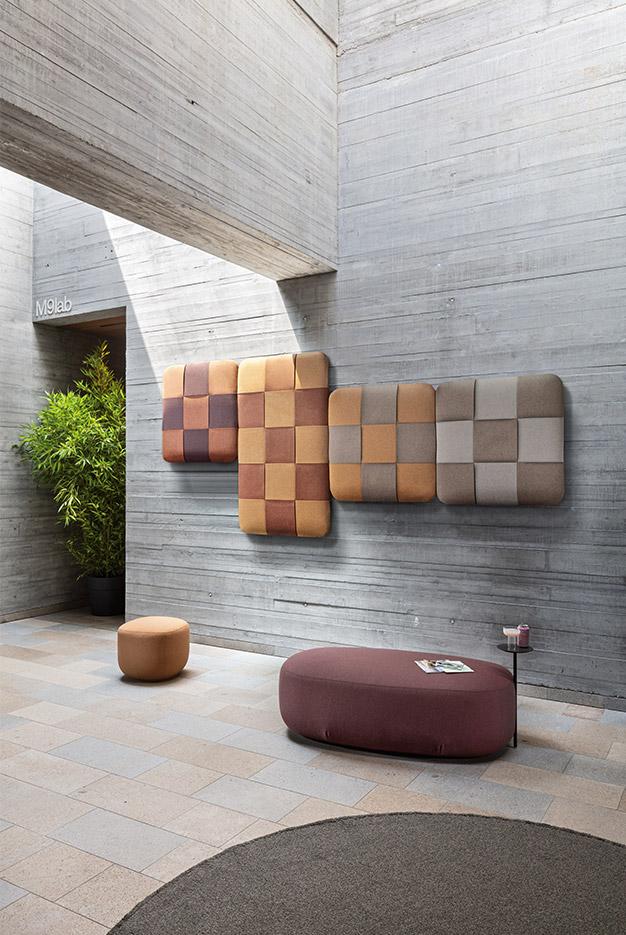 Panneau acoustique mural ou suspension en tissu entrelace, gamme Corcovado Wall - France Bureau