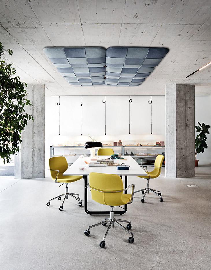 Panneau acoustique mural ou suspension en tissu entrelace, gamme Corcovado Wall - France Bureau