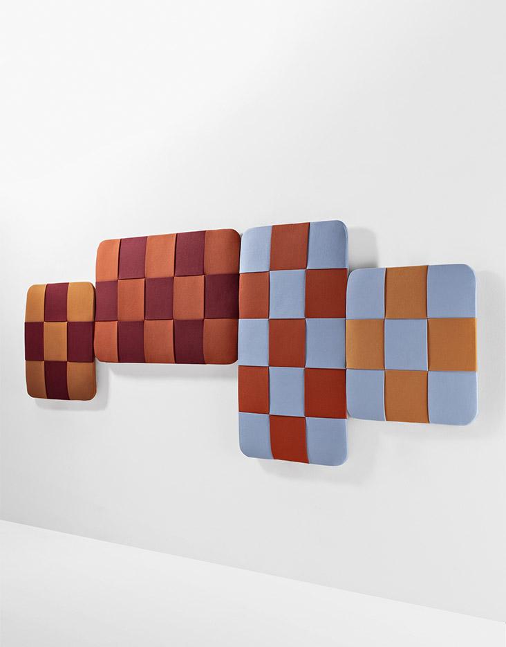 Panneau acoustique mural ou suspension en tissu entrelace, gamme Corcovado Wall - France Bureau