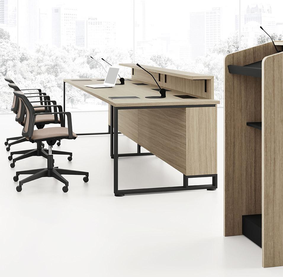 Chaire de conférence avec top-access, finition bois moderne, gamme Courmayeur Conférence - France Bureau