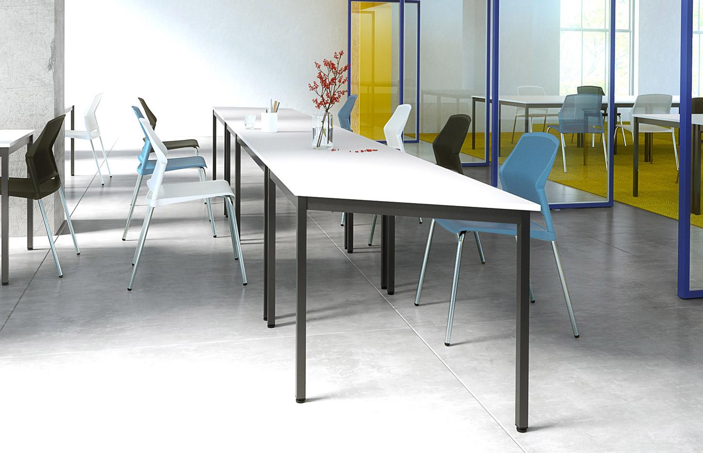 Tables modulaires et polyvalentes de différentes formes, gamme Covadonga - France Bureau