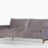 Canapé en tissu avec accoudoirs et pieds en bois, gamme Covelas - France Bureau