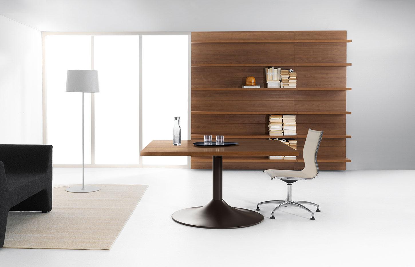 Table de réunion en finition bois, table droit ou sur retour, gamme Dièdre - France Bureau