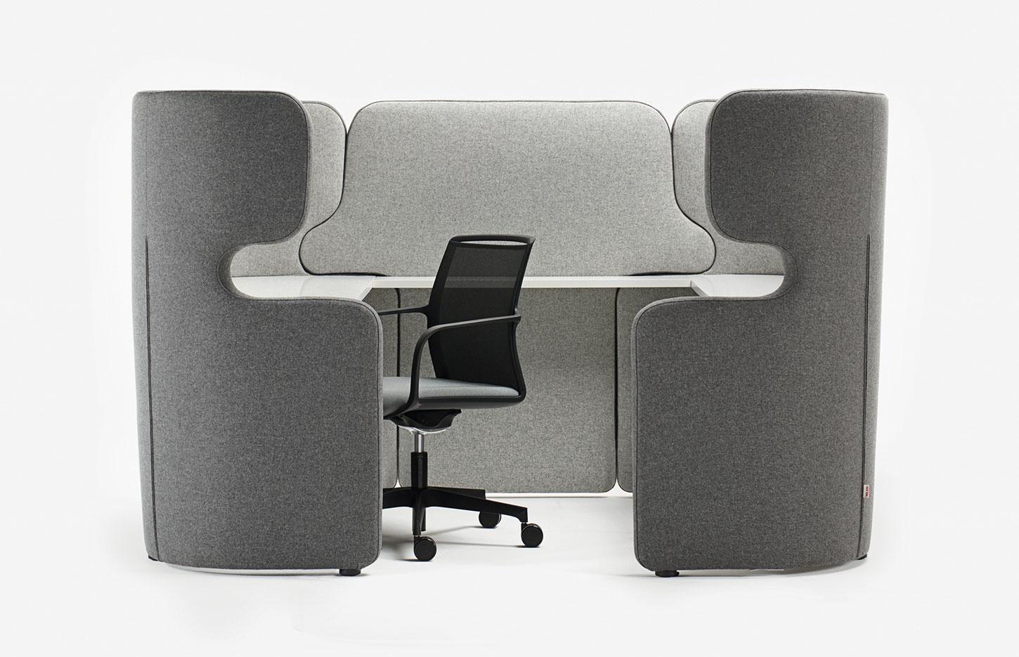 Cellule acoustique avec plateau et/ou rangement pour bureau, gamme Diklo work - France Bureau