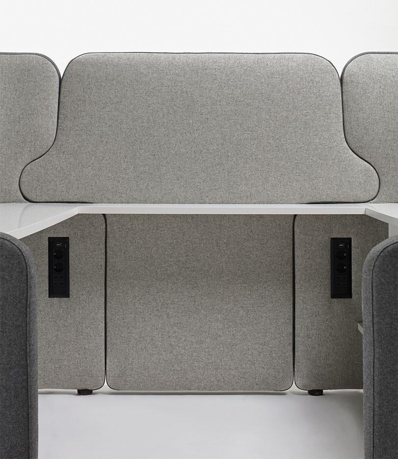 Cellule acoustique avec plateau et/ou rangement pour bureau, gamme Diklo work - France Bureau