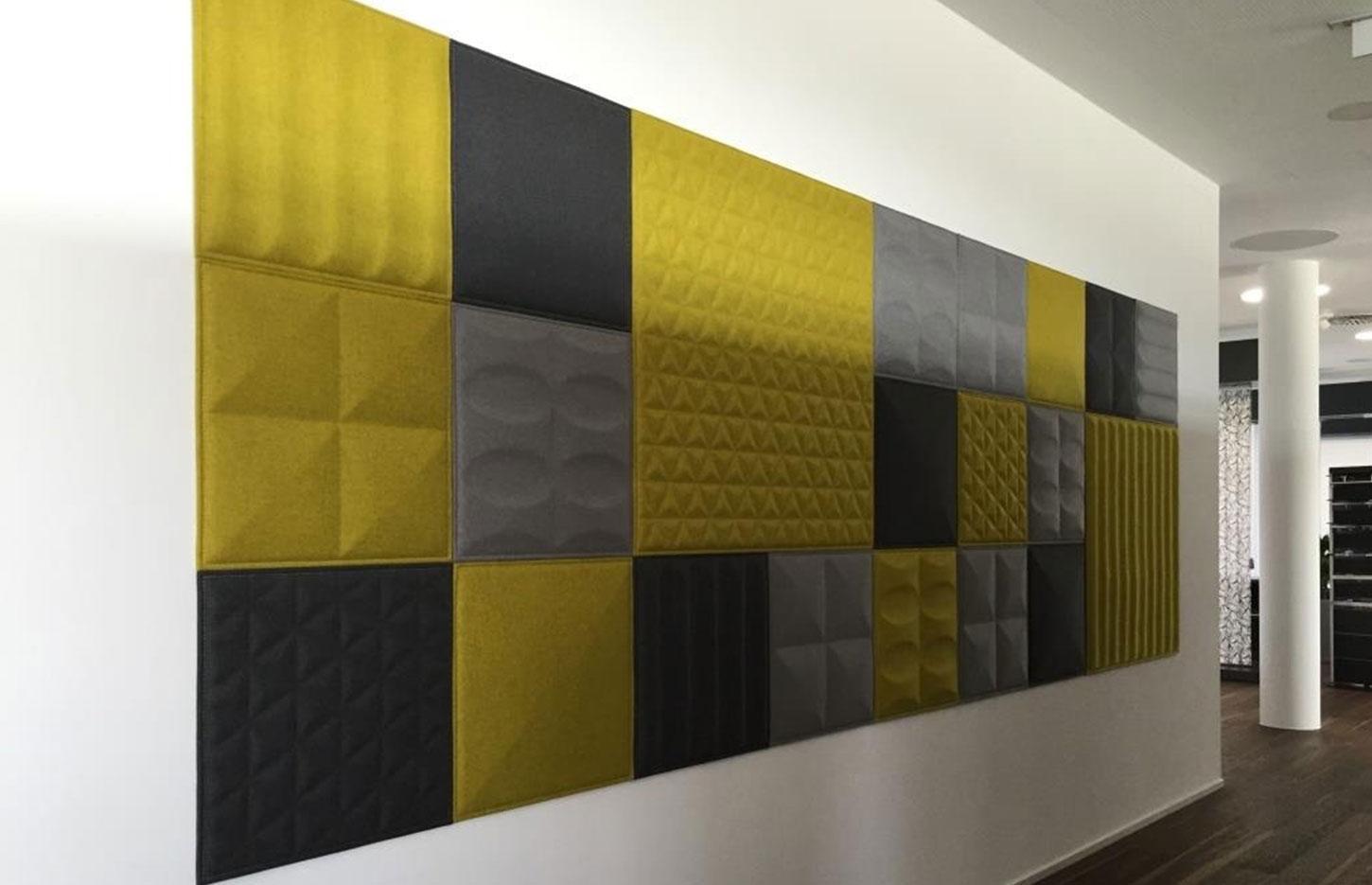 Panneaux murales acoustiques fixation adhésives, gamme Echoes Tile - France Bureau