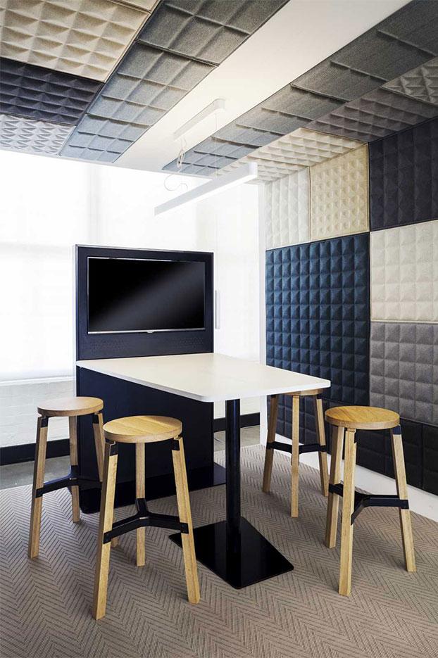 Panneaux murales acoustiques fixation adhésives, gamme Echoes Tile - France Bureau