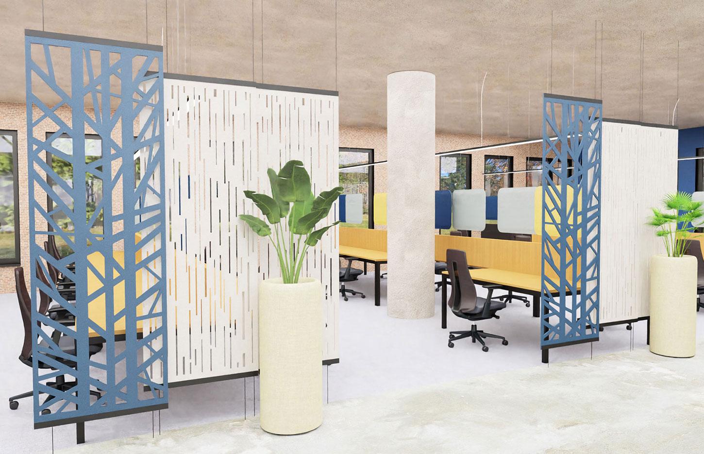 Cloison amovible bureau avec nombreux attaches et motifs disponible, gamme Echoes Falls - France Bureau