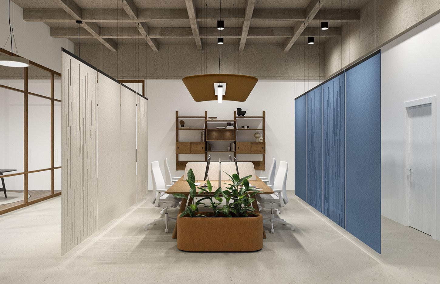 Cloison amovible bureau avec nombreux attaches et motifs disponible, gamme Echoes Falls - France Bureau