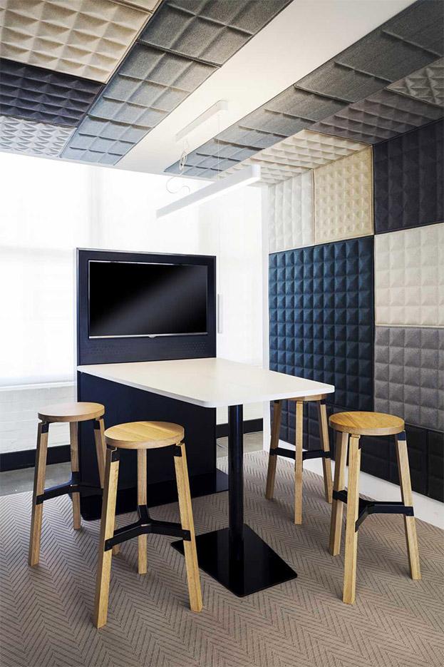 Dalle acoustique panneau rond carré ou rectangulaire, gamme Echoes Wall - France Bureau