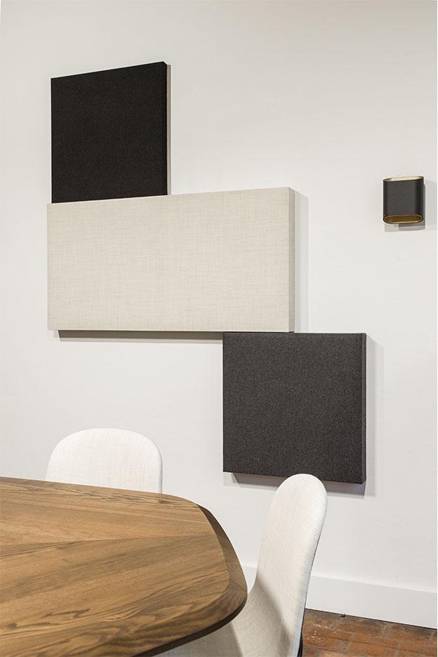 Dalle acoustique panneau rond carré ou rectangulaire, gamme Echoes Wall - France Bureau