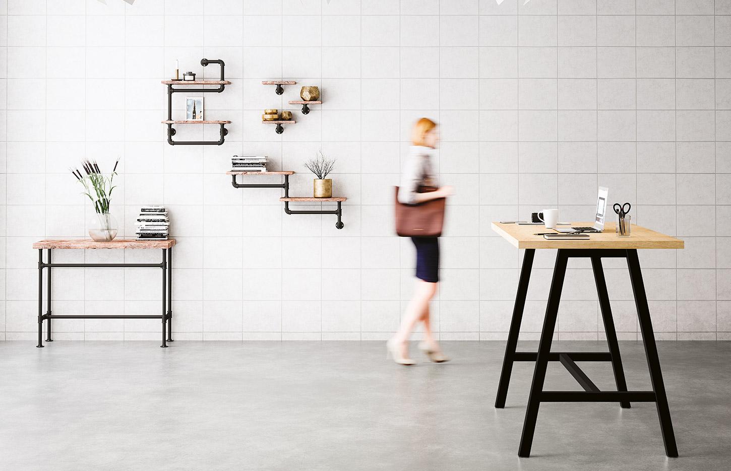 Table haute avec piétement métal ou bois, Fabrication Française, gamme Erebus Haute - France Bureau