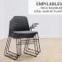 Chaise d\'accueil visiteur avec accoudoirs fixes coque en polypropylène et assise en tissu - gamme flores - france bureau