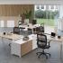 Bureau partagé pour open-space avec pieds en bois, gamme Floria open-space - France Bureau