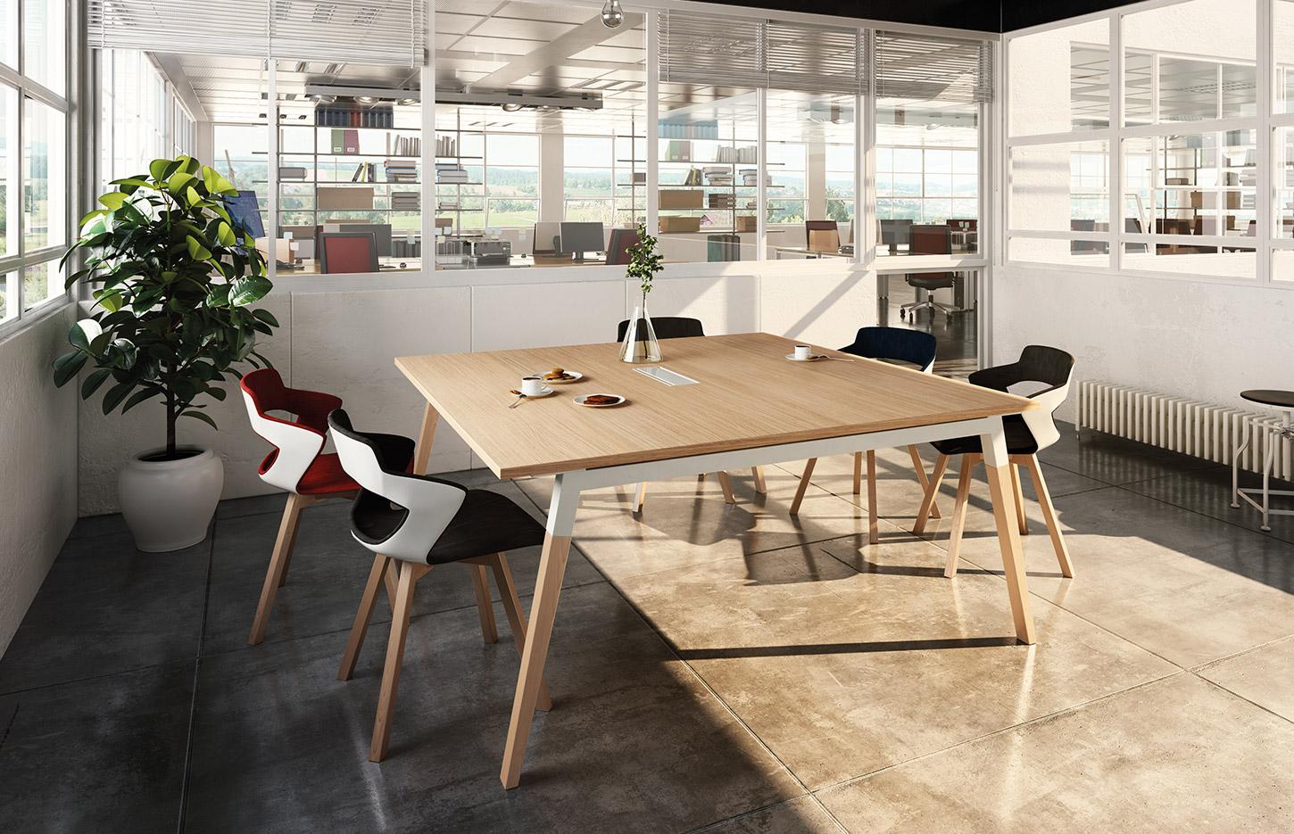 Bureau modulable piétement trapèze en bois massif, Fabrication Française, gamme Floria - France Bureau