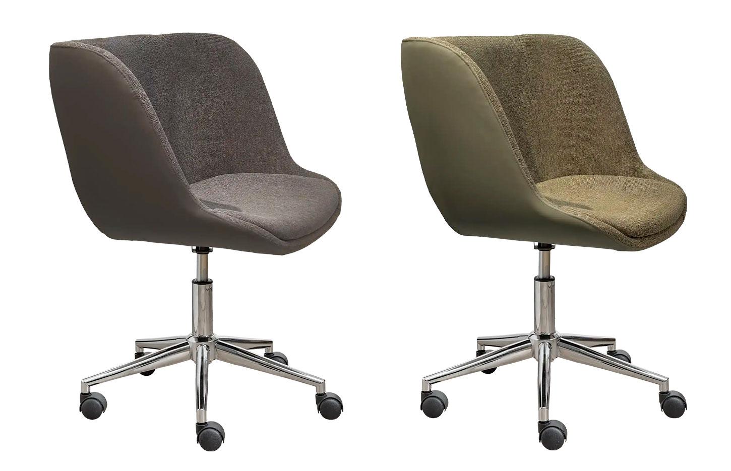 Fauteuil de réunion avec base chromée sur roulettes et revêtement interieur tissu et extérieur PU - Gamme Foréant - France Bureau