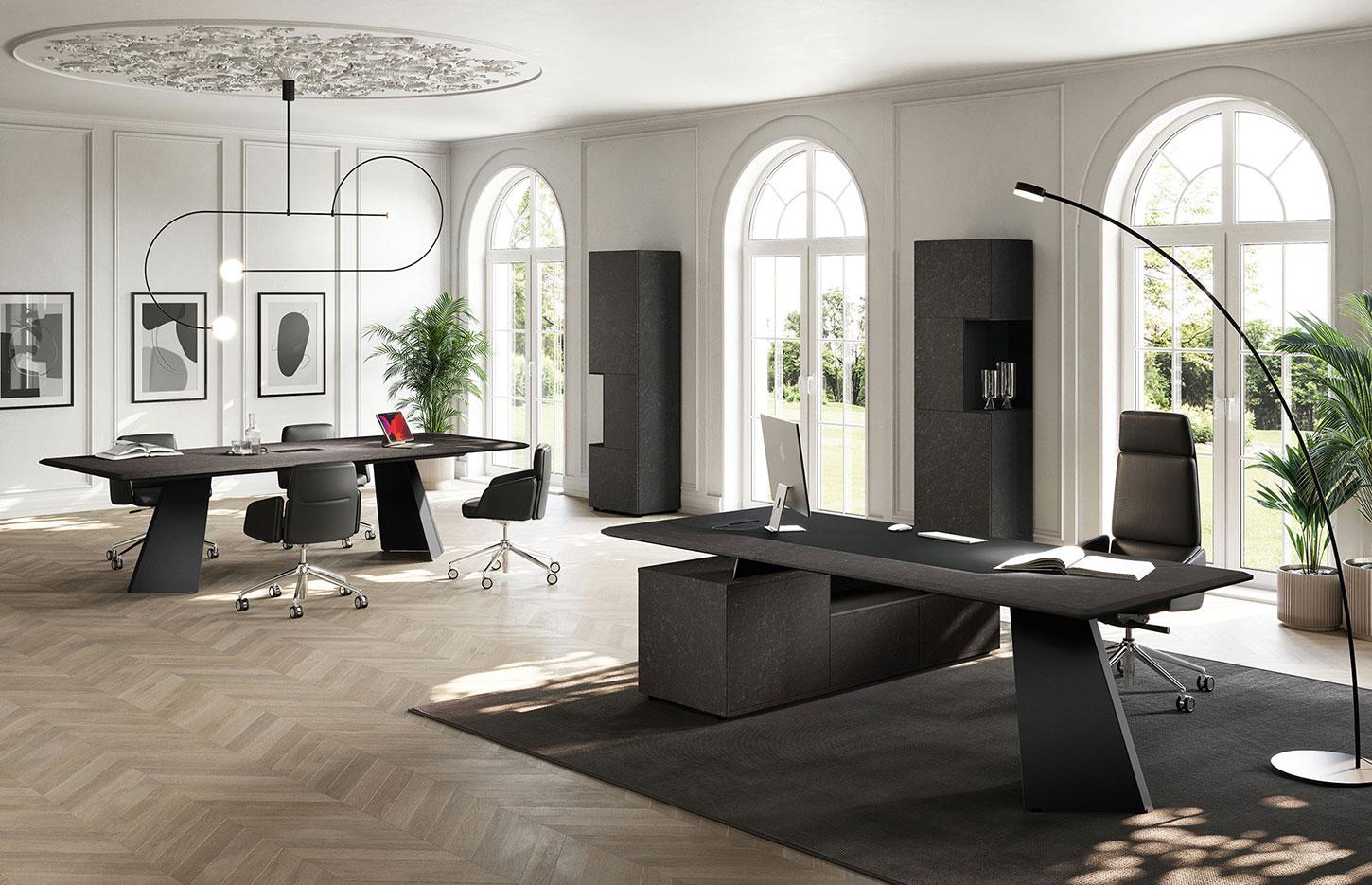 Bureau de direction haut de gamme design bois, gamme Fortezza - France Bureau