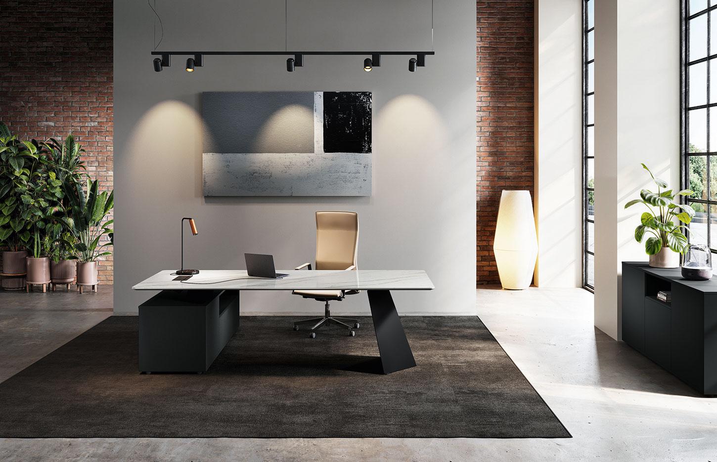 Bureau de direction haut de gamme design bois, gamme Fortezza - France Bureau