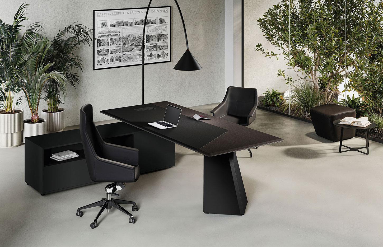 Bureau de direction haut de gamme design bois, gamme Fortezza - France Bureau