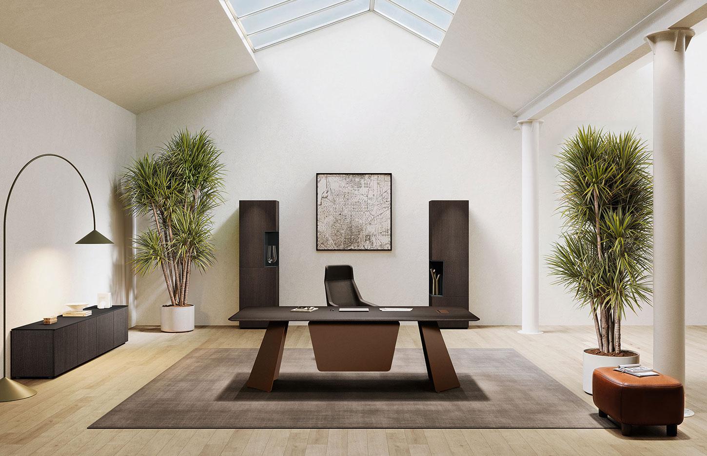 Bureau de direction haut de gamme design bois, gamme Fortezza - France Bureau