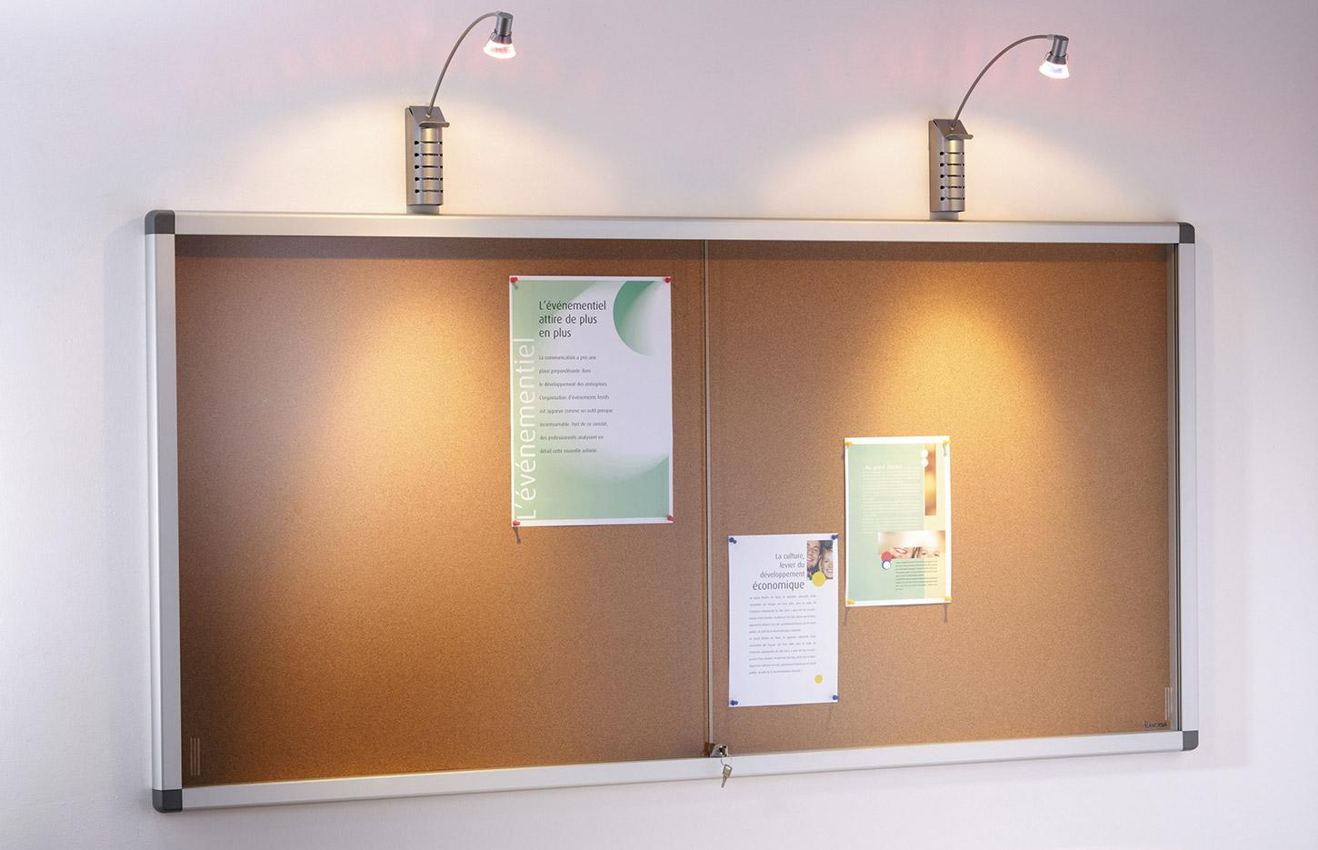 Tableau d\'affichage fond métal ou liège avec serrure, gamme Frame In, mobilier de bureau France Bureau