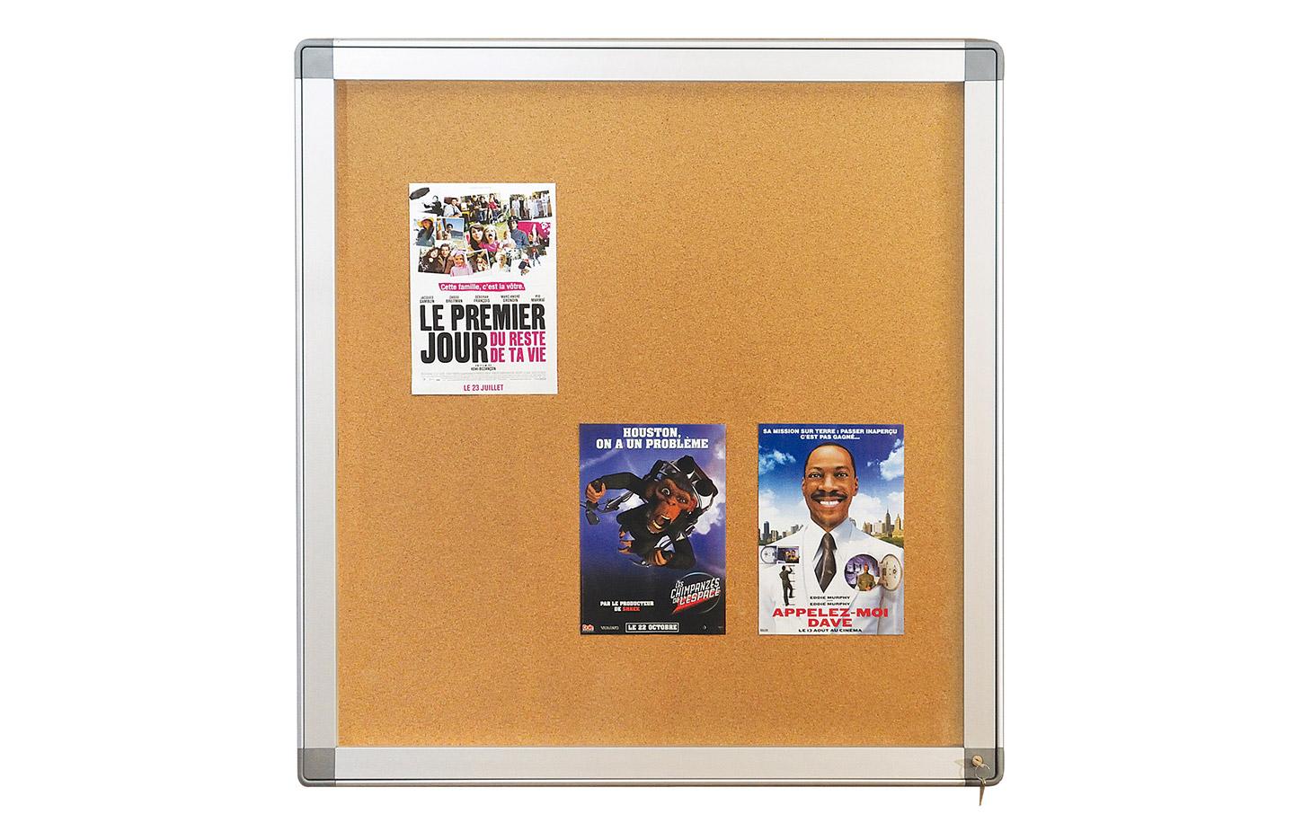 Tableau d\'affichage fond métal ou liège avec serrure, gamme Frame In, mobilier de bureau France Bureau