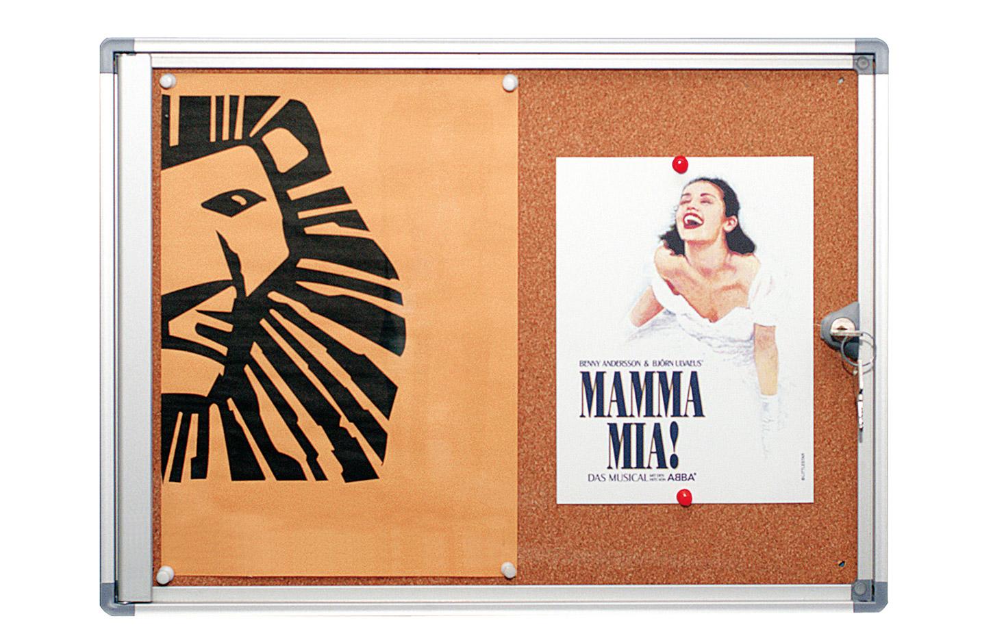 Tableau d\'affichage fond métal ou liège avec serrure, gamme Frame In, mobilier de bureau France Bureau