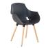 Chaise visiteur coque polypropylène pieds bois, gamme Frio - France Bureau