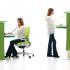 Banque et comptoir d\'accueil fixe ou réglable hauteur, tissu acoustique, gamme Funny Sat - France Bureau