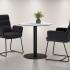 Fauteuil rembourrée avectissu 8 coloris au choix et pieds laqués noir - Gamme Fureso - France Bureau	