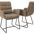 Fauteuil rembourrée avec tissu 8 coloris au choix et pieds laqués noir - Gamme Fureso - France Bureau	