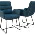 Fauteuil rembourrée avec tissu 8 coloris au choix et pieds laqués noir - Gamme Fureso - France Bureau	