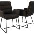 Fauteuil rembourrée avec tissu 8 coloris au choix et pieds laqués noir - Gamme Fureso - France Bureau	