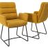 Fauteuil rembourrée avec tissu 8 coloris au choix et pieds laqués noir - Gamme Fureso - France Bureau	